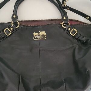 Coach Madison Sophia Satchel Black Leather Tote Bag Double Handle H1026-159